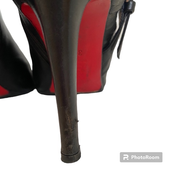 Christian Louboutin (resoled) heeled ankle booties Sz 37 1/2 - Picture 7 of 14